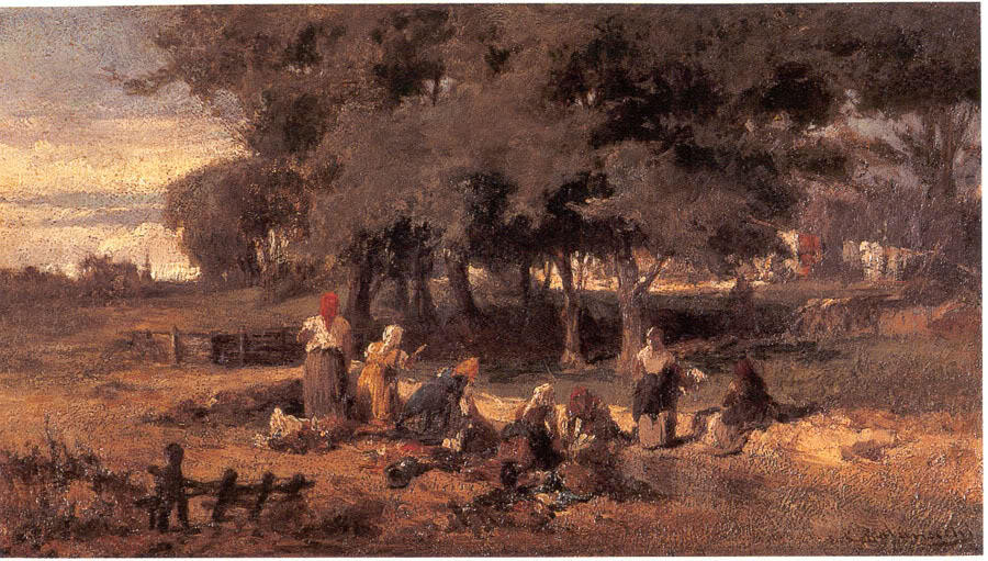 Wikioo.org - The Encyclopedia of Fine Arts - Painting, Artwork by Konstantinos Volanakis - Washing women at the river