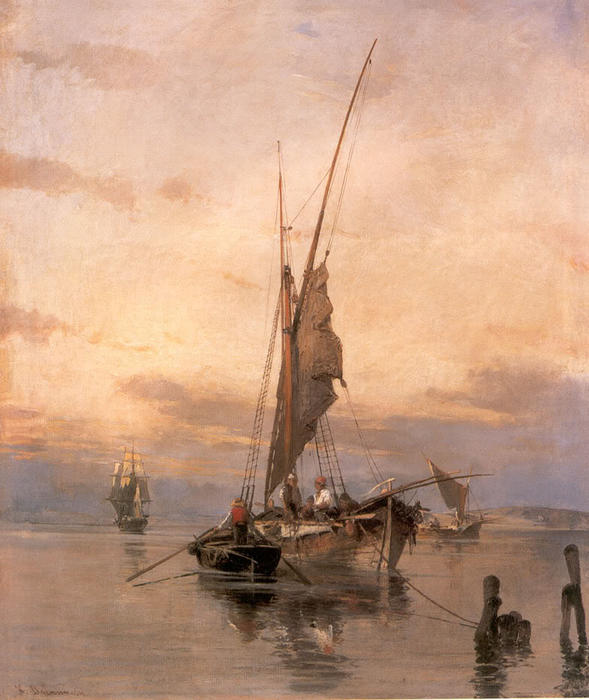 Wikioo.org - The Encyclopedia of Fine Arts - Painting, Artwork by Konstantinos Volanakis - Fishing Boats