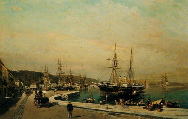 Wikioo.org - The Encyclopedia of Fine Arts - Painting, Artwork by Konstantinos Volanakis - The port of Volos