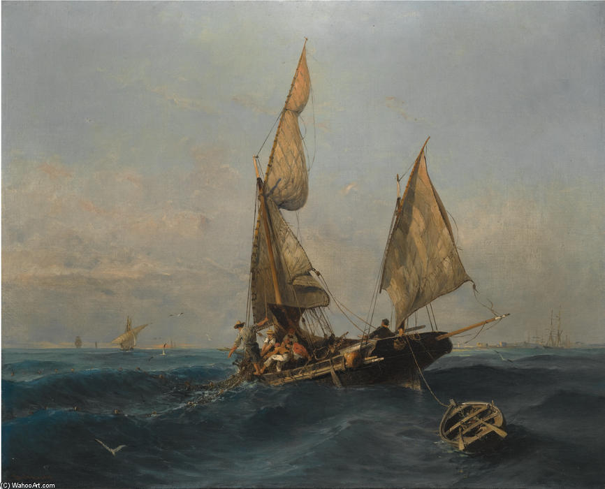 Wikioo.org - The Encyclopedia of Fine Arts - Painting, Artwork by Konstantinos Volanakis - Fishing boat in choppy waters