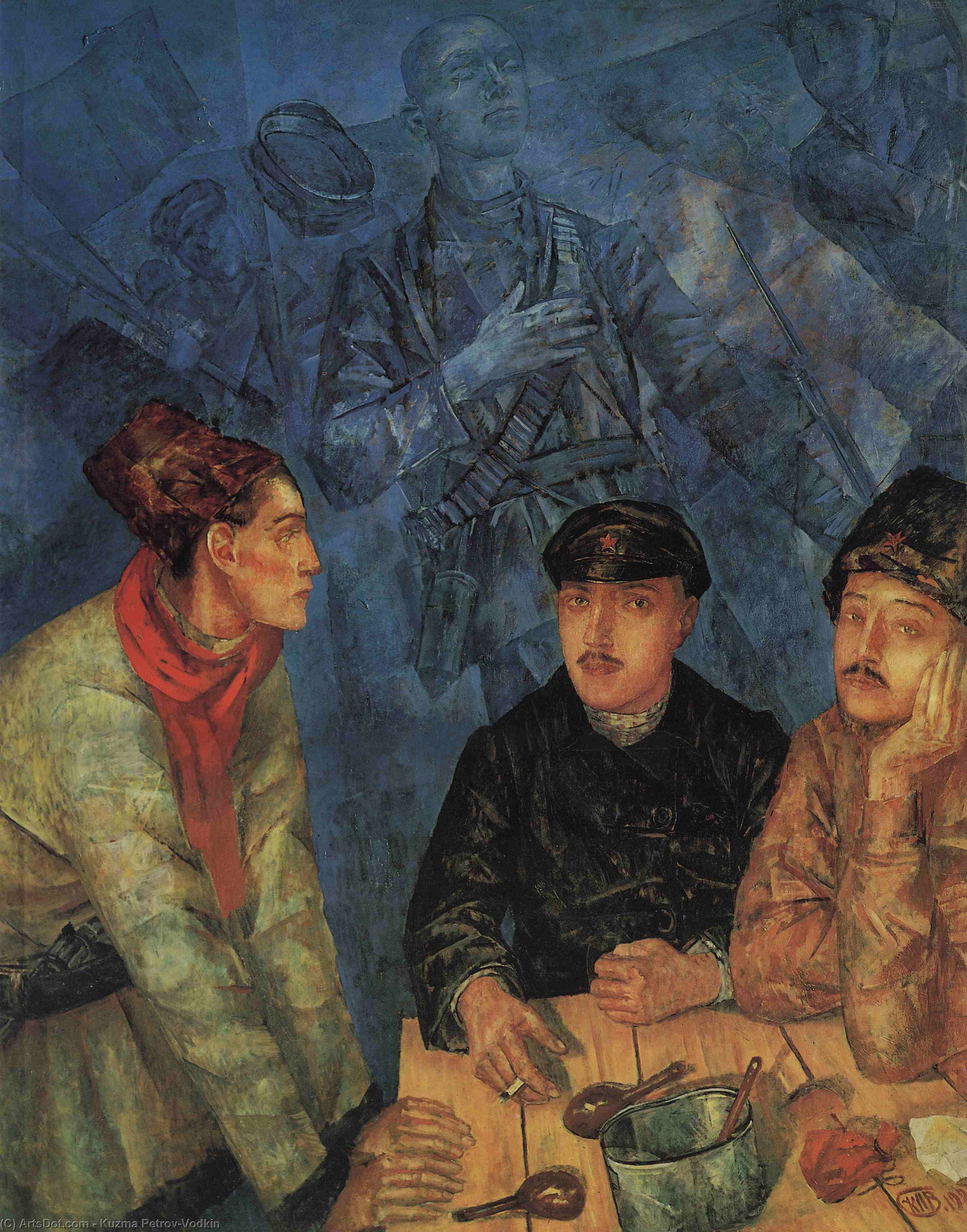Wikioo.org - Bách khoa toàn thư về mỹ thuật - Vẽ tranh, Tác phẩm nghệ thuật Kuzma Petrov-Vodkin - After the battle
