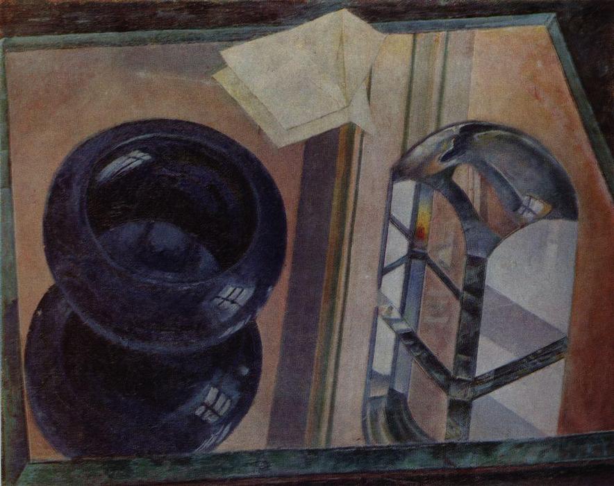 Wikioo.org - The Encyclopedia of Fine Arts - Painting, Artwork by Kuzma Petrov-Vodkin - Still Life with an ashtray