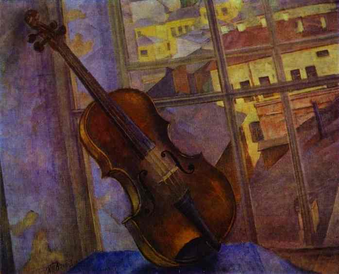 Wikoo.org - موسوعة الفنون الجميلة - اللوحة، العمل الفني Kuzma Petrov-Vodkin - Violin