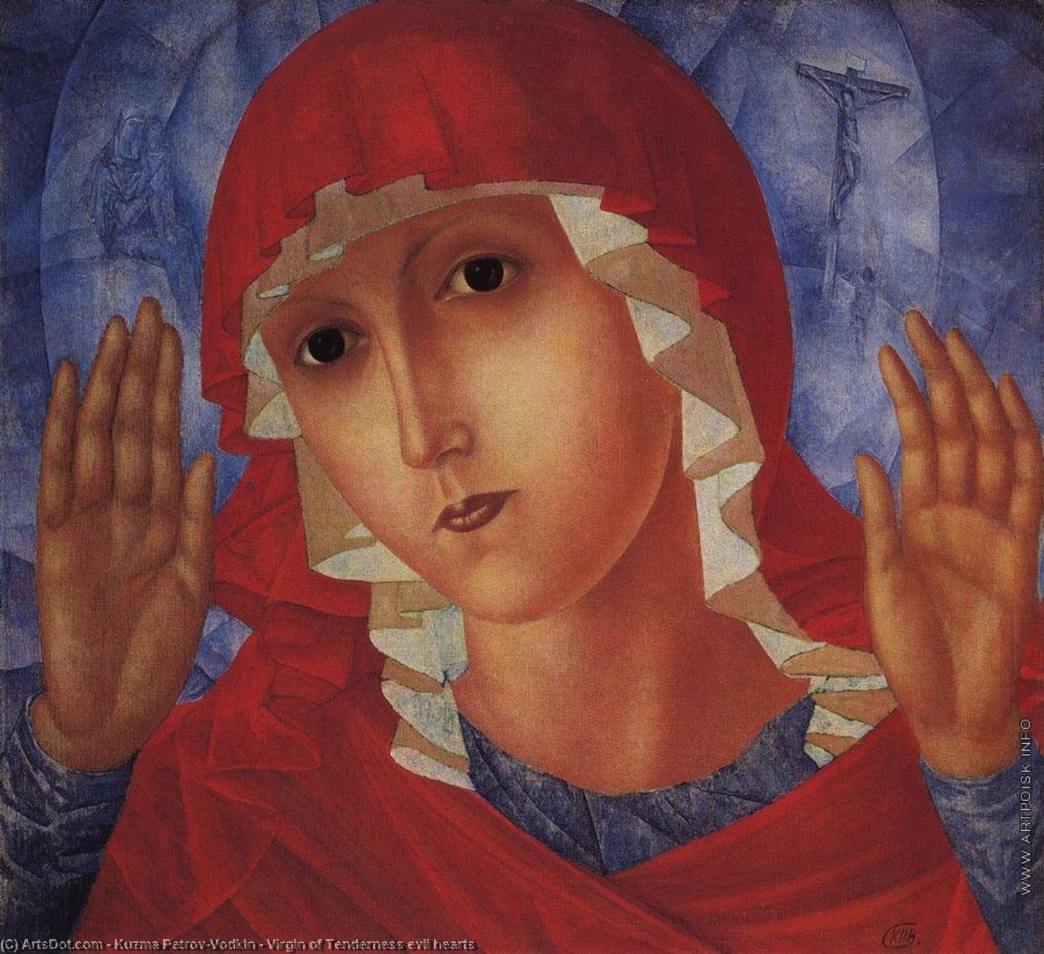 WikiOO.org - دایره المعارف هنرهای زیبا - نقاشی، آثار هنری Kuzma Petrov-Vodkin - Virgin of Tenderness evil hearts