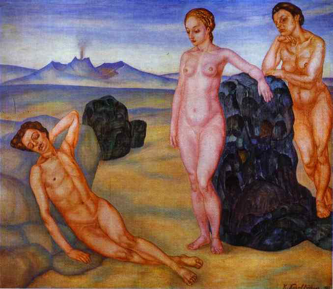 WikiOO.org - Encyclopedia of Fine Arts - Maalaus, taideteos Kuzma Petrov-Vodkin - The Dream