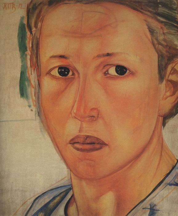 Wikioo.org - The Encyclopedia of Fine Arts - Painting, Artwork by Kuzma Petrov-Vodkin - Portrait of Grekova (Kazachka)