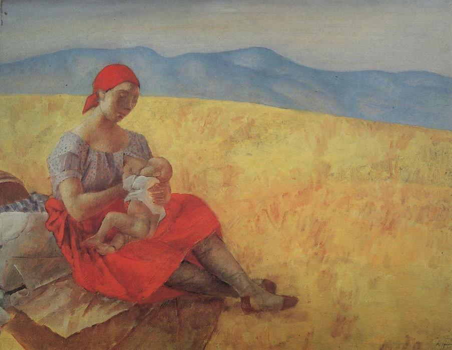 Wikioo.org - The Encyclopedia of Fine Arts - Painting, Artwork by Kuzma Petrov-Vodkin - Mother