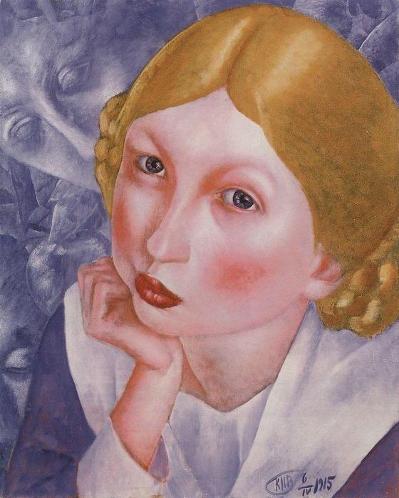 WikiOO.org - Enciclopédia das Belas Artes - Pintura, Arte por Kuzma Petrov-Vodkin - Portrait of Ria (Portrait of A.A. Kholopova)
