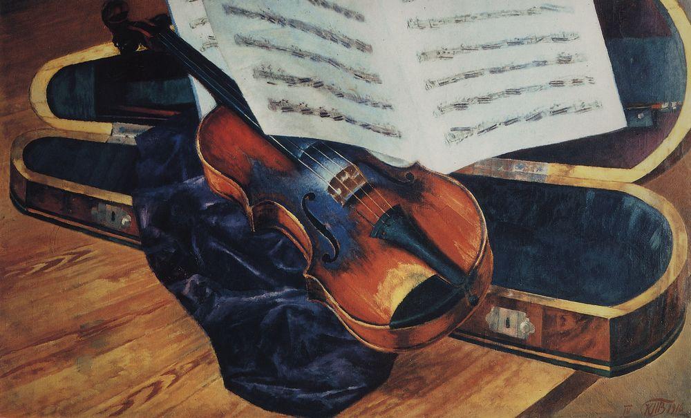 WikiOO.org - Encyclopedia of Fine Arts - Festés, Grafika Kuzma Petrov-Vodkin - Violin