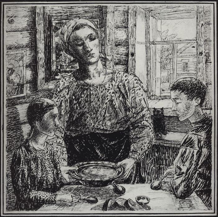 WikiOO.org - אנציקלופדיה לאמנויות יפות - ציור, יצירות אמנות Kuzma Petrov-Vodkin - Mother