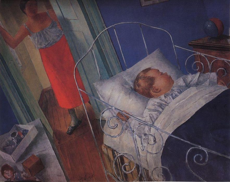 Wikioo.org - The Encyclopedia of Fine Arts - Painting, Artwork by Kuzma Petrov-Vodkin - In the children's chamber