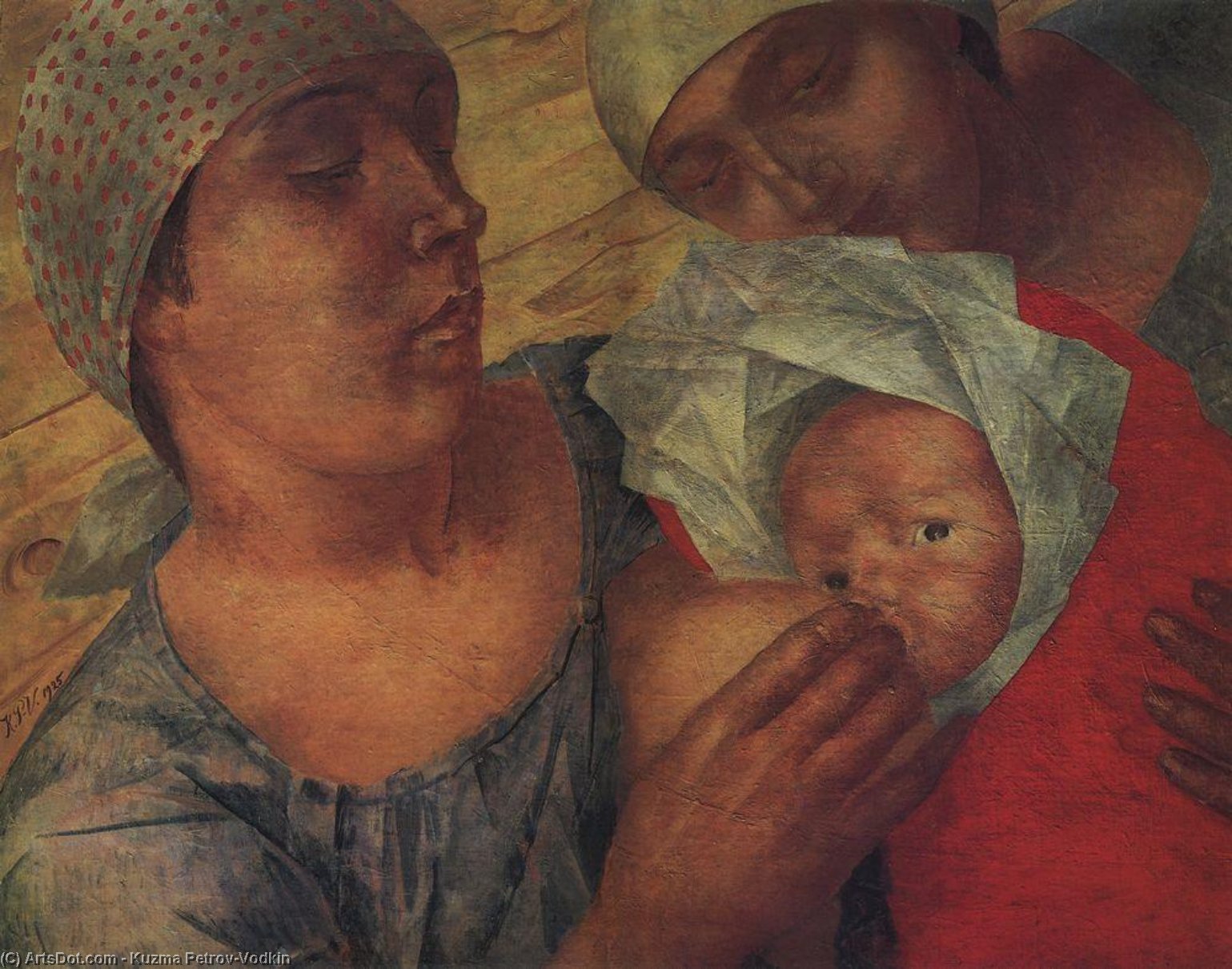 WikiOO.org - Encyclopedia of Fine Arts - Malba, Artwork Kuzma Petrov-Vodkin - Motherhood