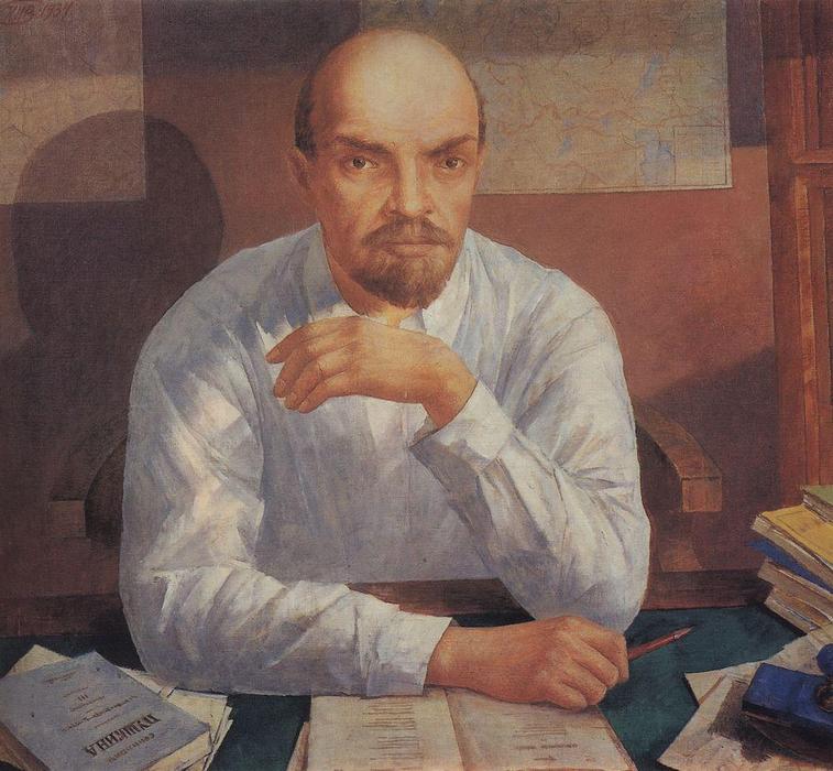 Wikioo.org - The Encyclopedia of Fine Arts - Painting, Artwork by Kuzma Petrov-Vodkin - Portrait of Lenin