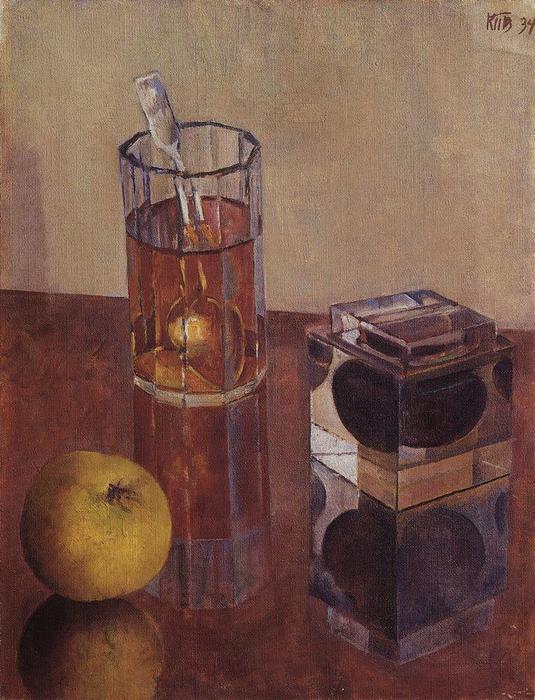 Wikioo.org - The Encyclopedia of Fine Arts - Painting, Artwork by Kuzma Petrov-Vodkin - Still Life with Inkwell