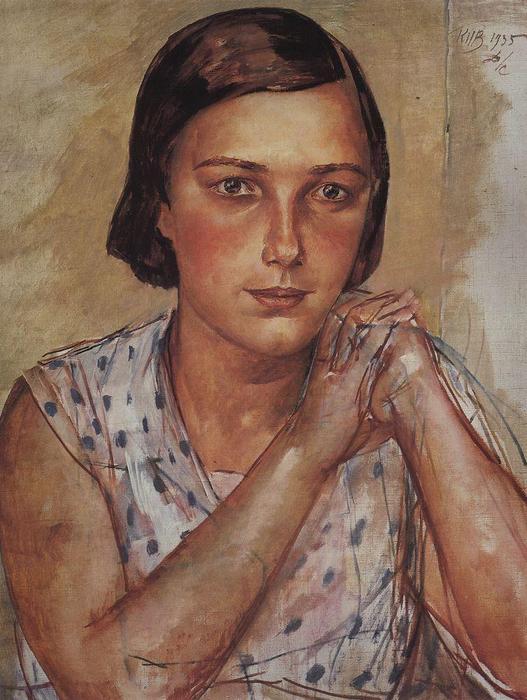 Wikioo.org - The Encyclopedia of Fine Arts - Painting, Artwork by Kuzma Petrov-Vodkin - Portrait of the artist's daughter