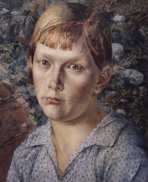 Wikioo.org - The Encyclopedia of Fine Arts - Painting, Artwork by Kuzma Petrov-Vodkin - The girl in the woods