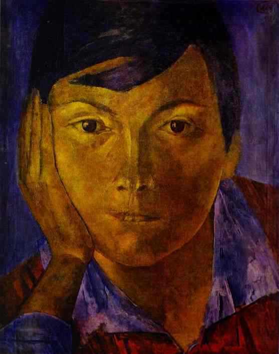 Wikioo.org - The Encyclopedia of Fine Arts - Painting, Artwork by Kuzma Petrov-Vodkin - Portrait of a Woman
