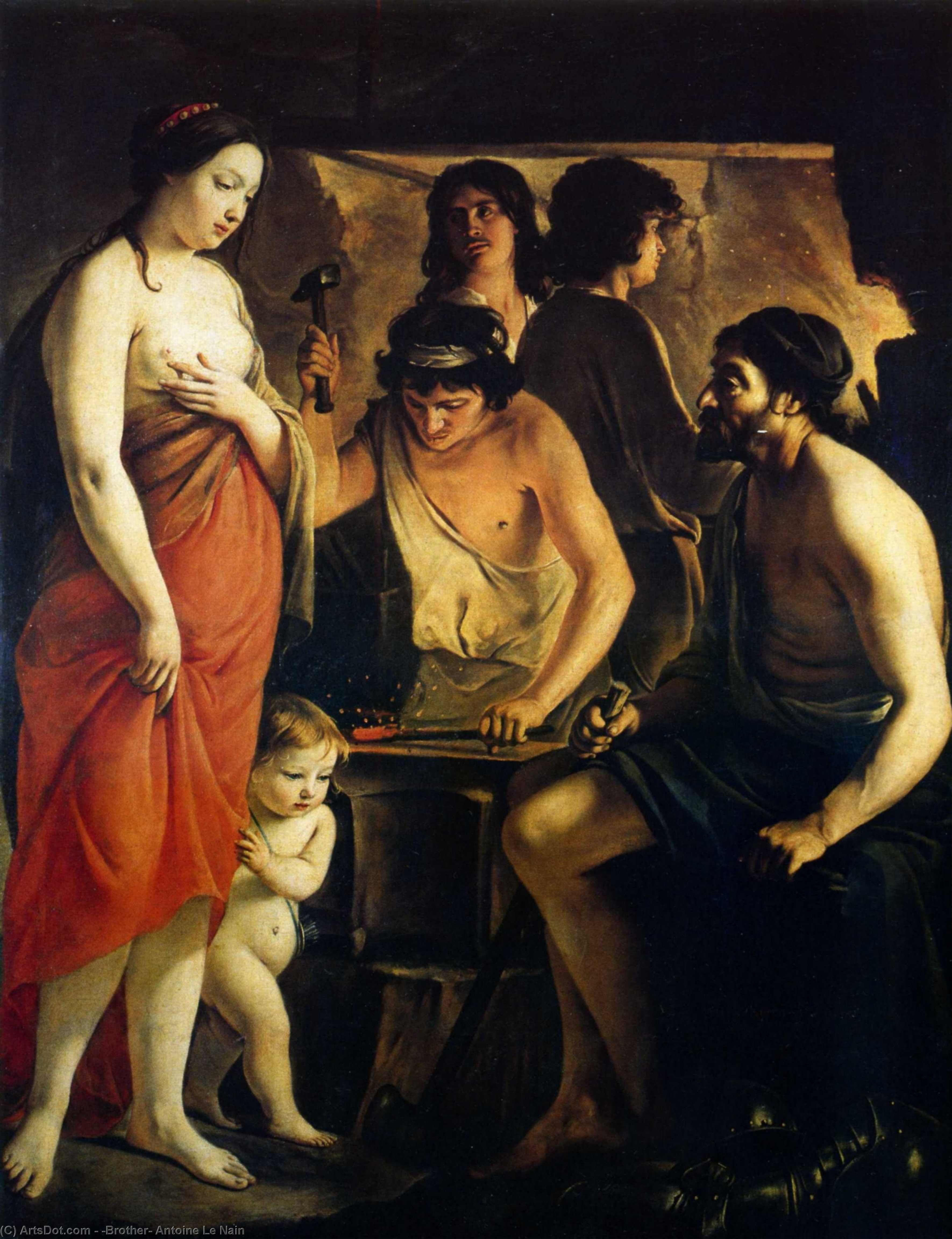 WikiOO.org - Encyclopedia of Fine Arts - Maľba, Artwork Antoine (Brother) Le Nain - Venus in Vulcan's Forge