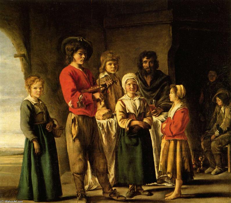 Wikioo.org - The Encyclopedia of Fine Arts - Painting, Artwork by Antoine (Brother) Le Nain - Peasants in the cave house