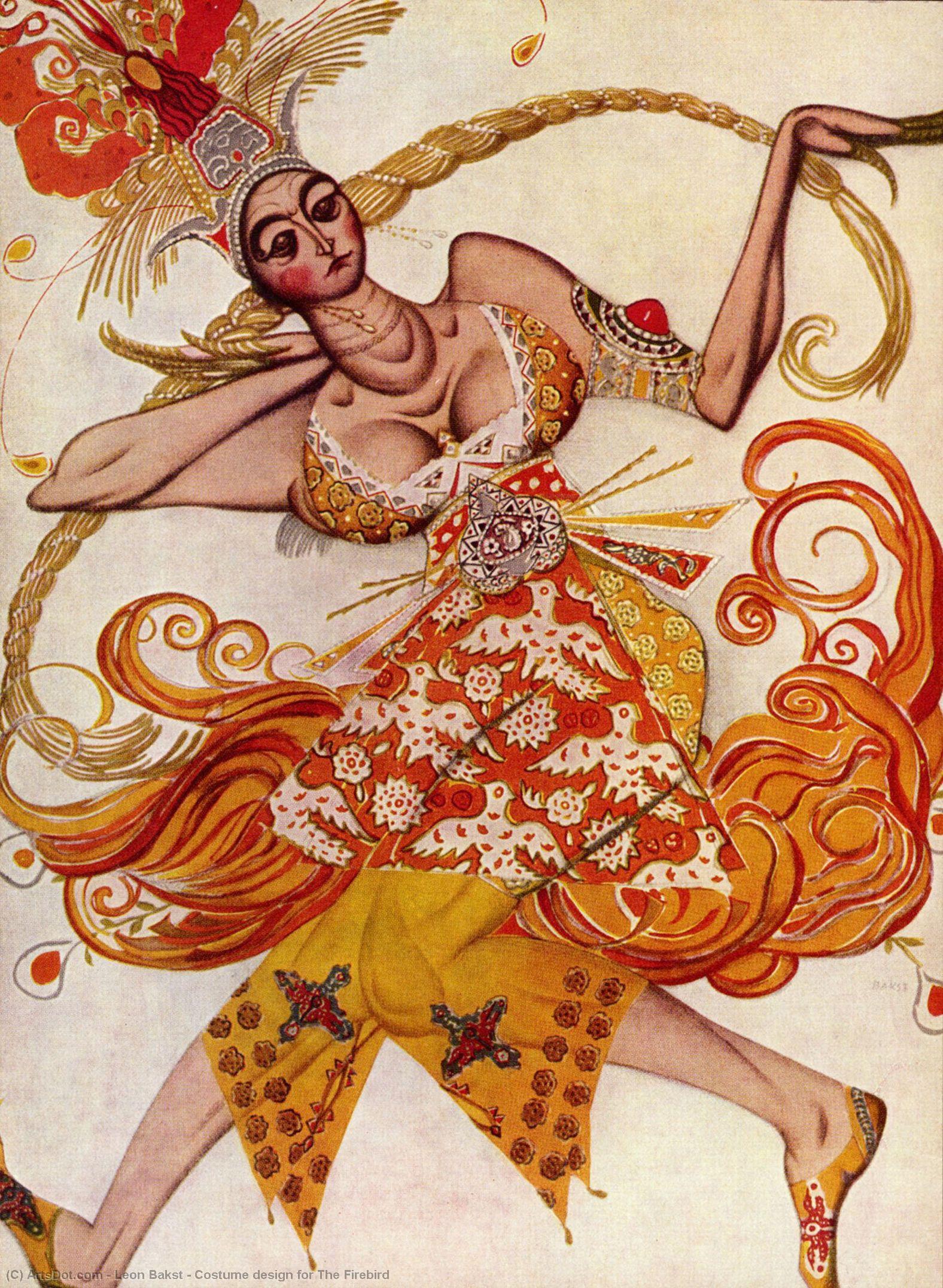 WikiOO.org - Enciclopédia das Belas Artes - Pintura, Arte por Leon Bakst - Costume design for The Firebird