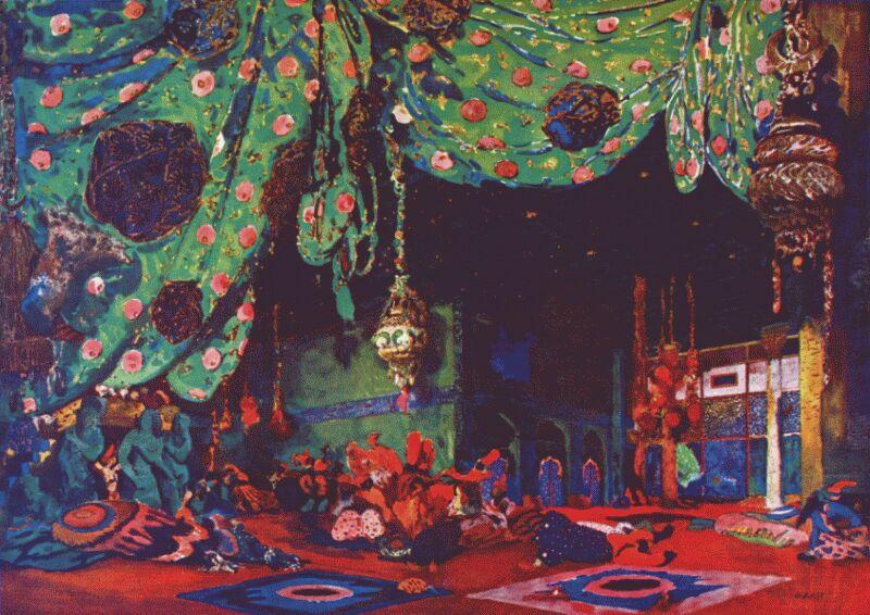 Wikioo.org - The Encyclopedia of Fine Arts - Painting, Artwork by Leon Bakst - Set Design for Scheherazade