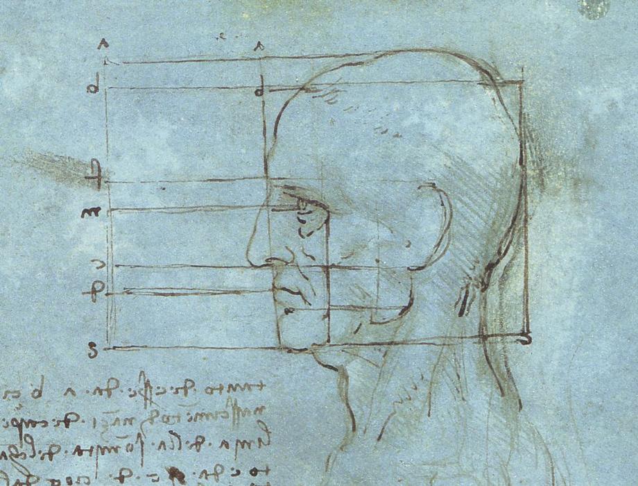 WikiOO.org - Енциклопедия за изящни изкуства - Живопис, Произведения на изкуството Leonardo Da Vinci - The proportions of the head