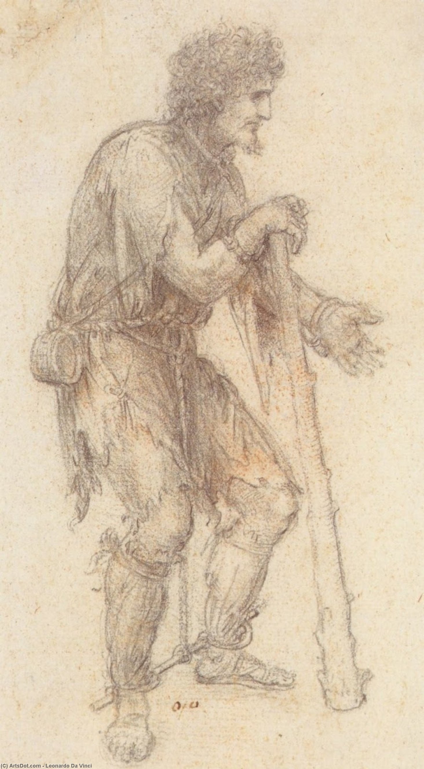 Wikioo.org - The Encyclopedia of Fine Arts - Painting, Artwork by Leonardo Da Vinci - Masquerader in the guise of a Prisoner.jpg