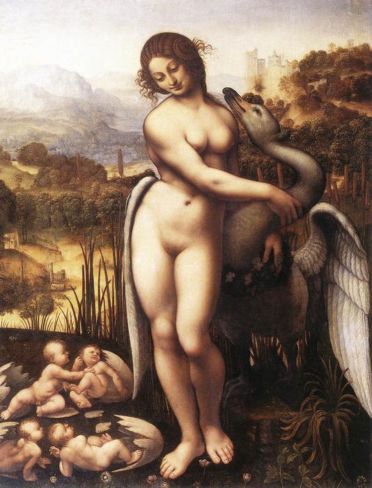 Wikioo.org - The Encyclopedia of Fine Arts - Painting, Artwork by Leonardo Da Vinci - Leda and the Swan