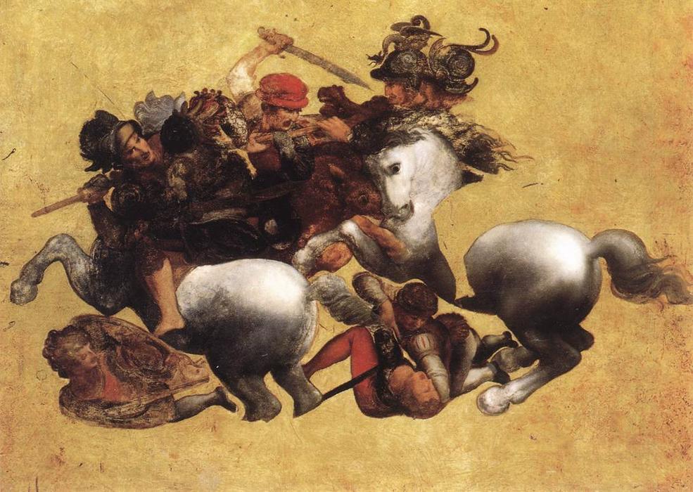 Wikioo.org - สารานุกรมวิจิตรศิลป์ - จิตรกรรม Leonardo Da Vinci - Battle of Anghiari