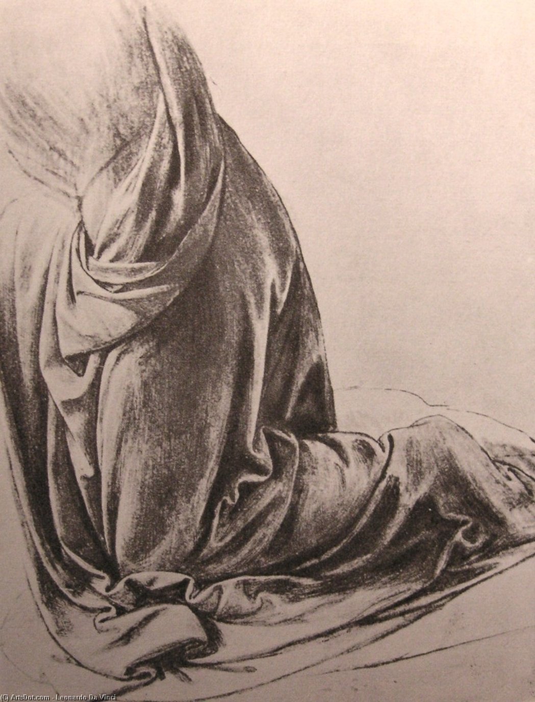 WikiOO.org - Enciklopedija likovnih umjetnosti - Slikarstvo, umjetnička djela Leonardo Da Vinci - Drawing of drapery