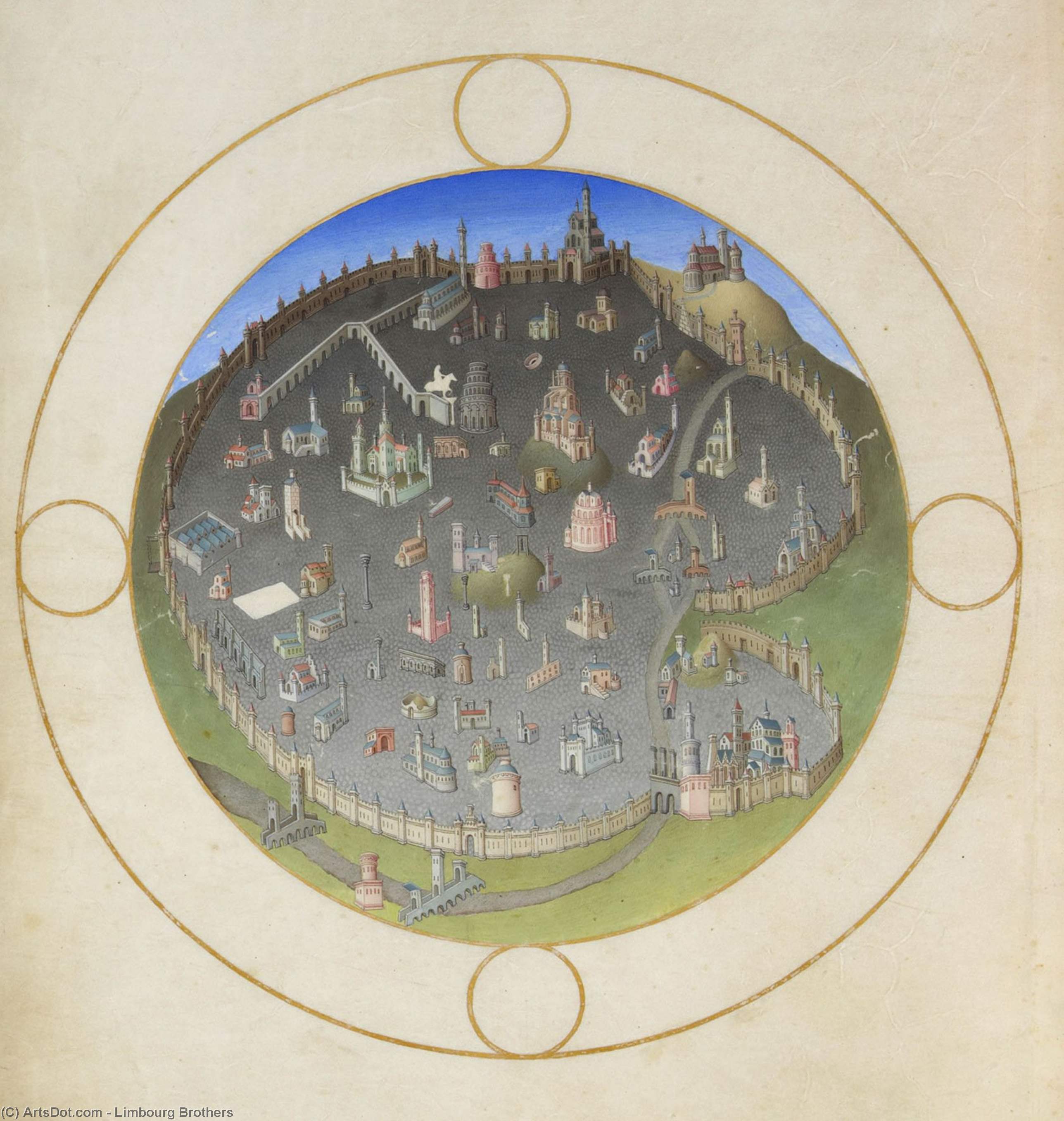 Wikioo.org - The Encyclopedia of Fine Arts - Painting, Artwork by Limbourg Brothers - A Plan of Rome