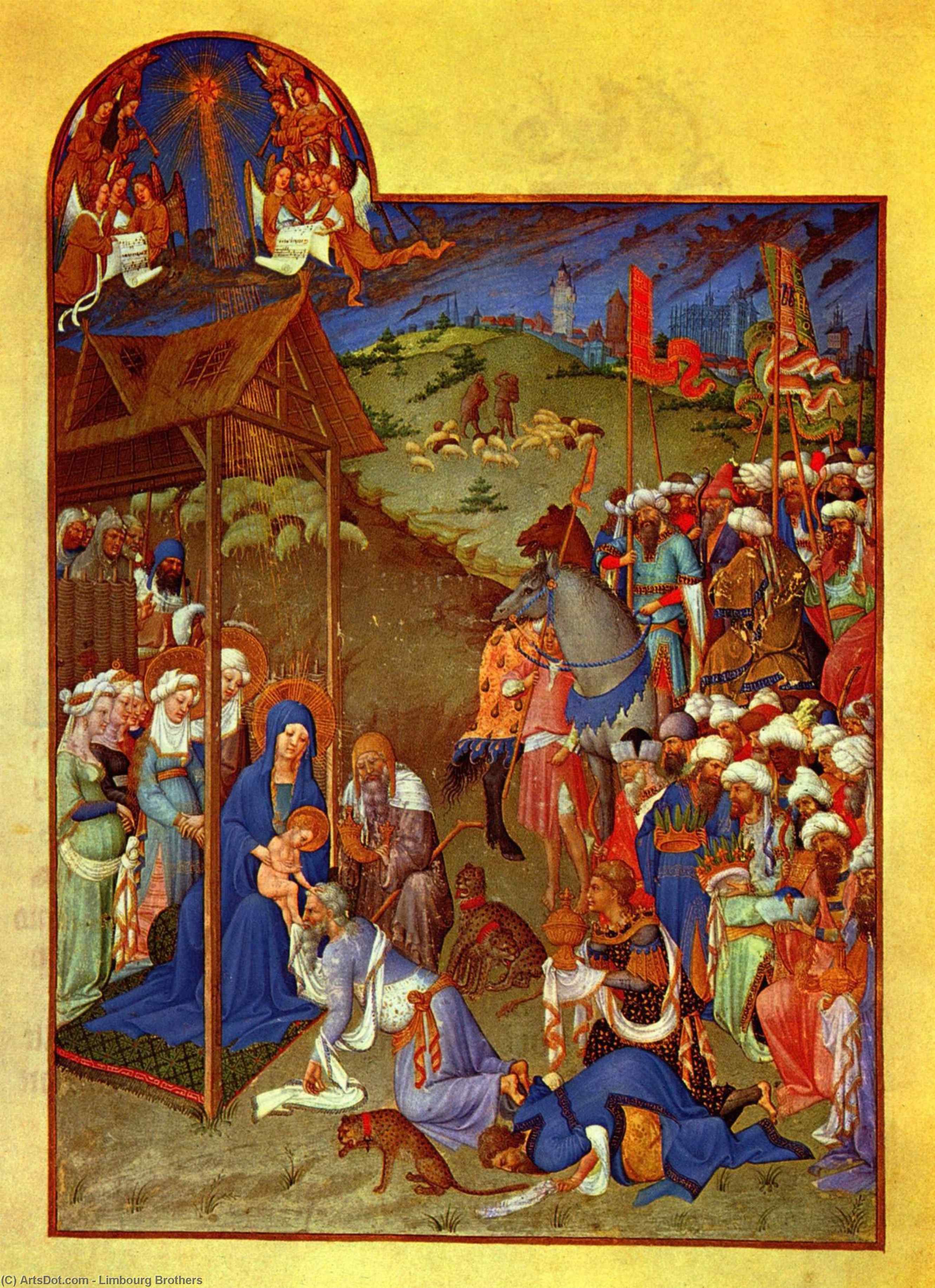Wikioo.org - The Encyclopedia of Fine Arts - Painting, Artwork by Limbourg Brothers - Scene Adoration of the Magi