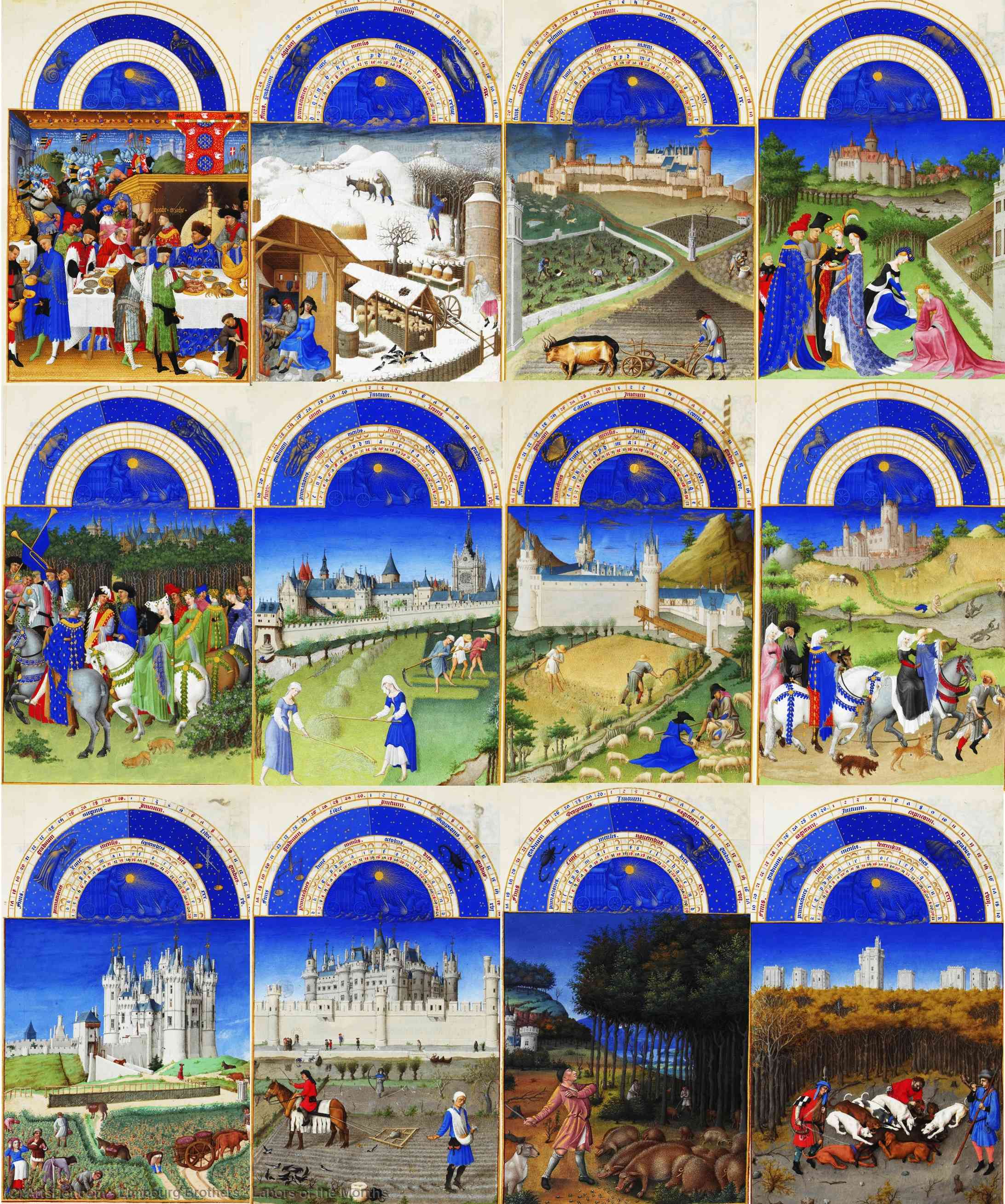 Wikioo.org - The Encyclopedia of Fine Arts - Painting, Artwork by Limbourg Brothers - Labors of the Months