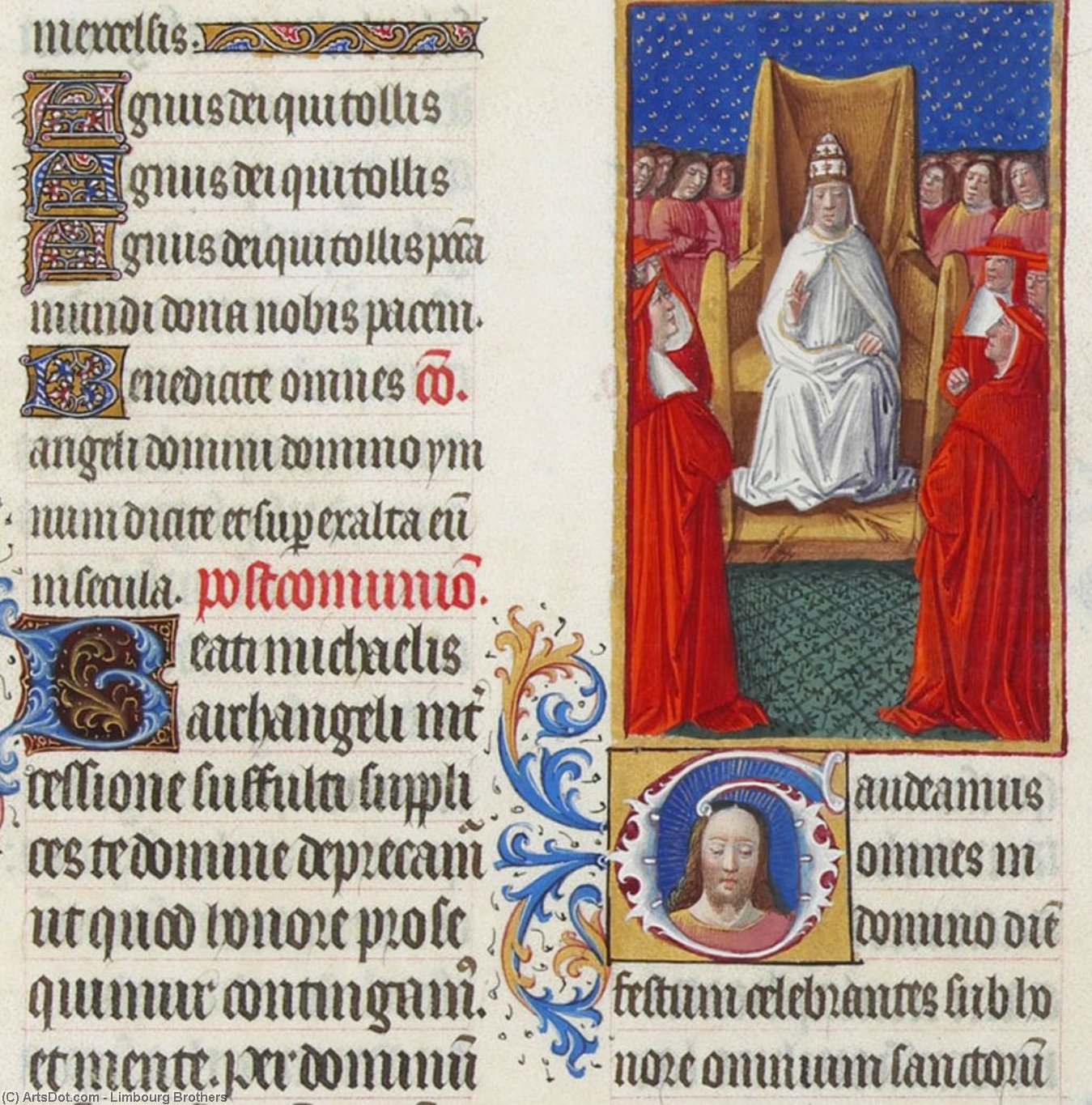 WikiOO.org - Enciclopédia das Belas Artes - Pintura, Arte por Limbourg Brothers - The Pope and His Cardinals