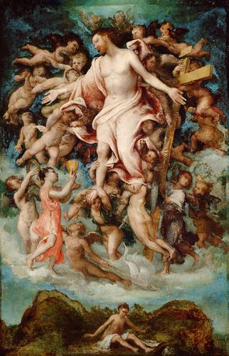 WikiOO.org - Enciklopedija dailės - Tapyba, meno kuriniai Lorenzo Lotto - Angel collecting blood from the wounds of Christ