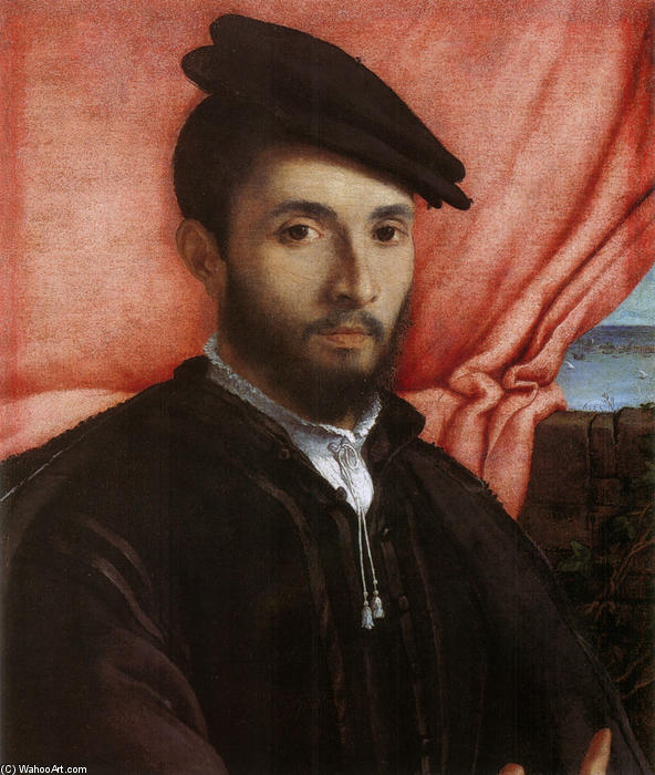 WikiOO.org – 美術百科全書 - 繪畫，作品 Lorenzo Lotto -  肖像  年轻 man