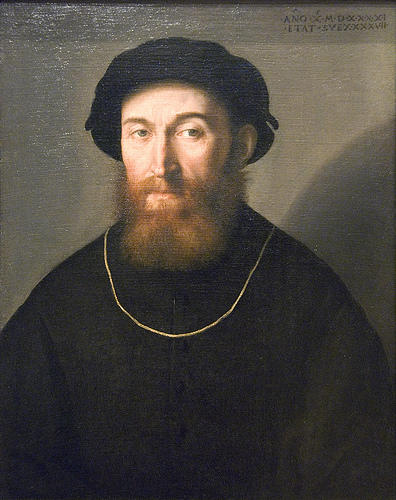 WikiOO.org - אנציקלופדיה לאמנויות יפות - ציור, יצירות אמנות Lorenzo Lotto - Bust of a Bearded Man