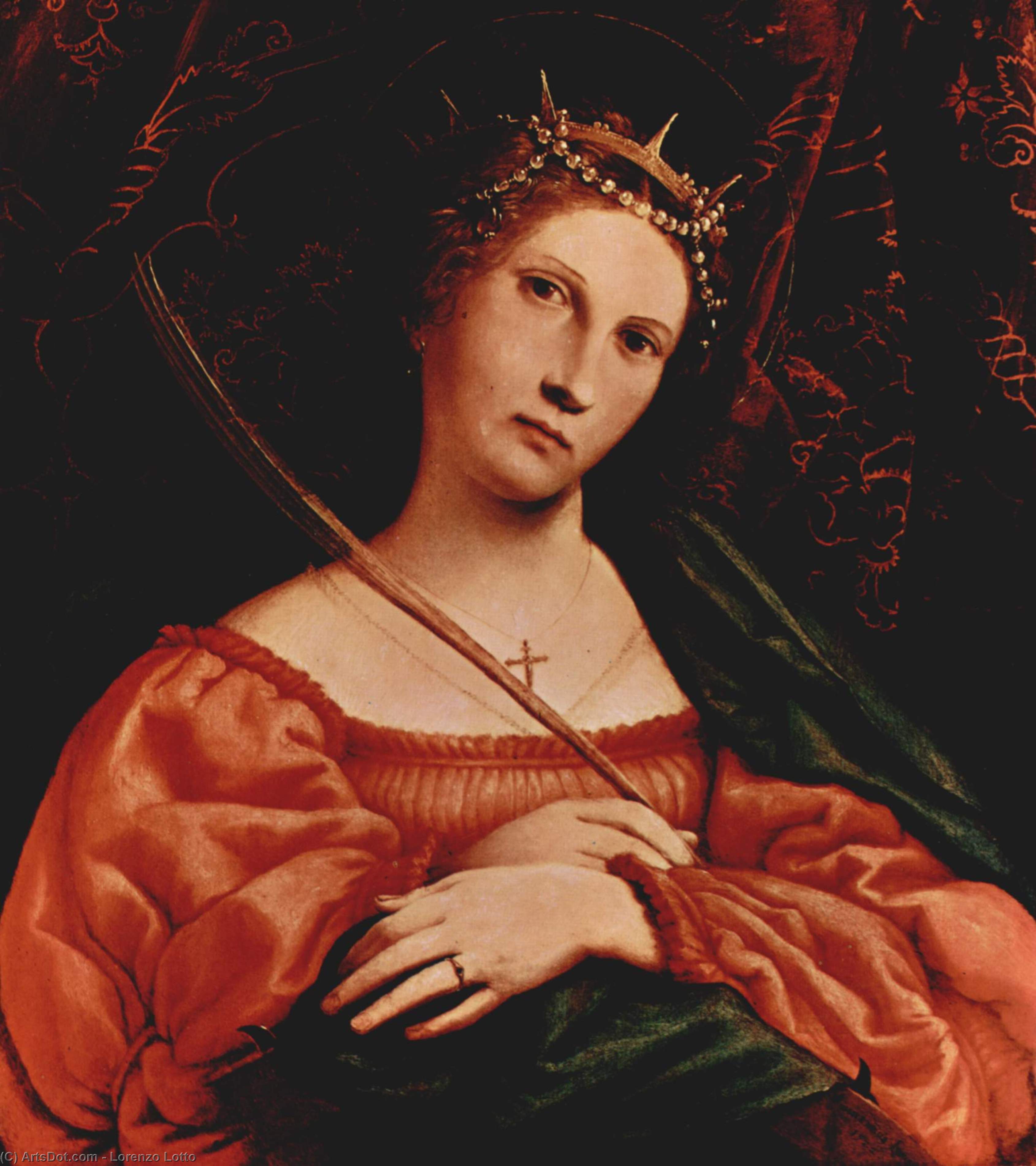 Wikioo.org – La Enciclopedia de las Bellas Artes - Pintura, Obras de arte de Lorenzo Lotto - santa catalina todaclasede  Alejandría