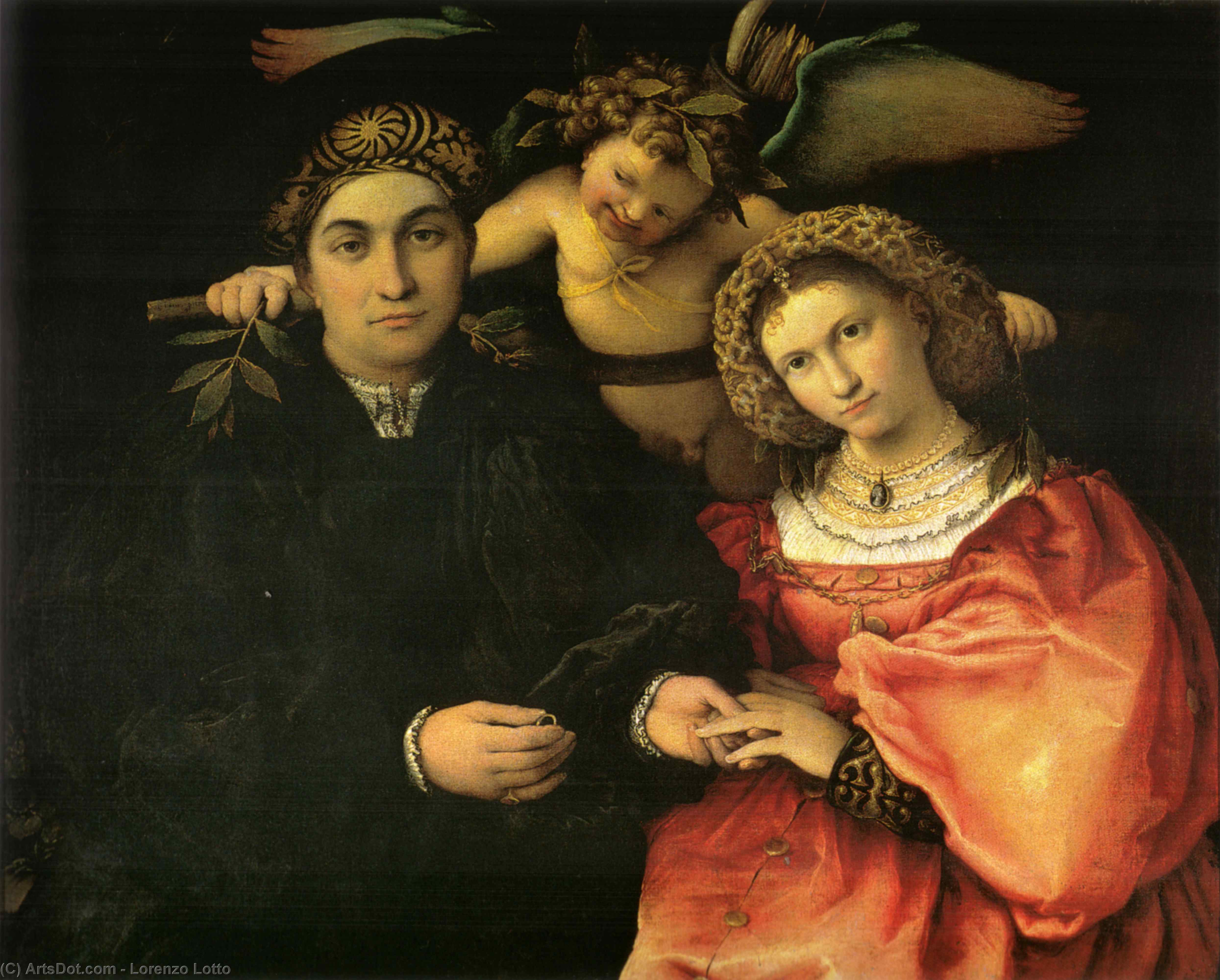 Wikioo.org - The Encyclopedia of Fine Arts - Painting, Artwork by Lorenzo Lotto - Signor Marsilio Cassotti and his Wife, Faustina