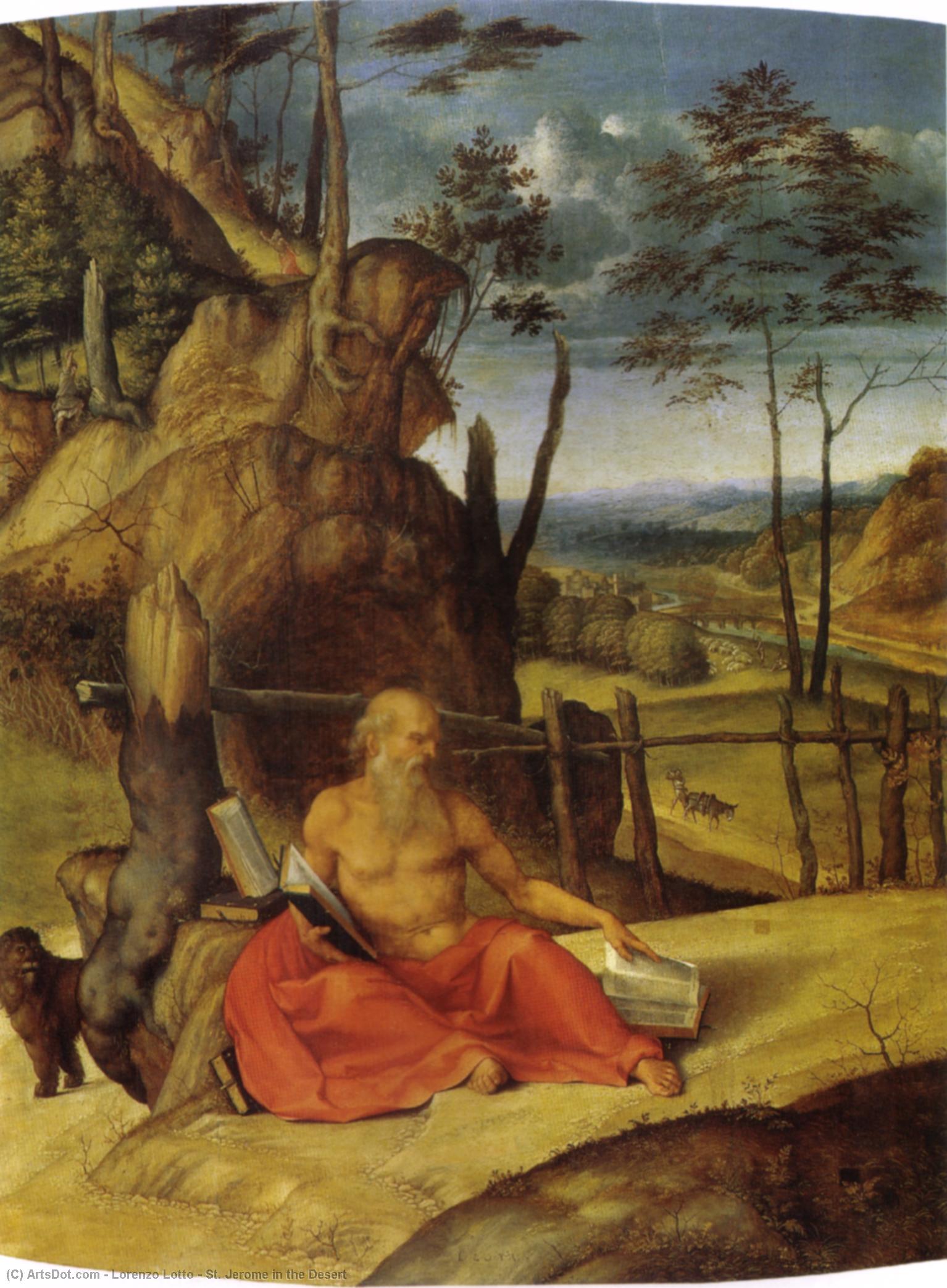 Wikioo.org - The Encyclopedia of Fine Arts - Painting, Artwork by Lorenzo Lotto - St. Jerome in the Desert