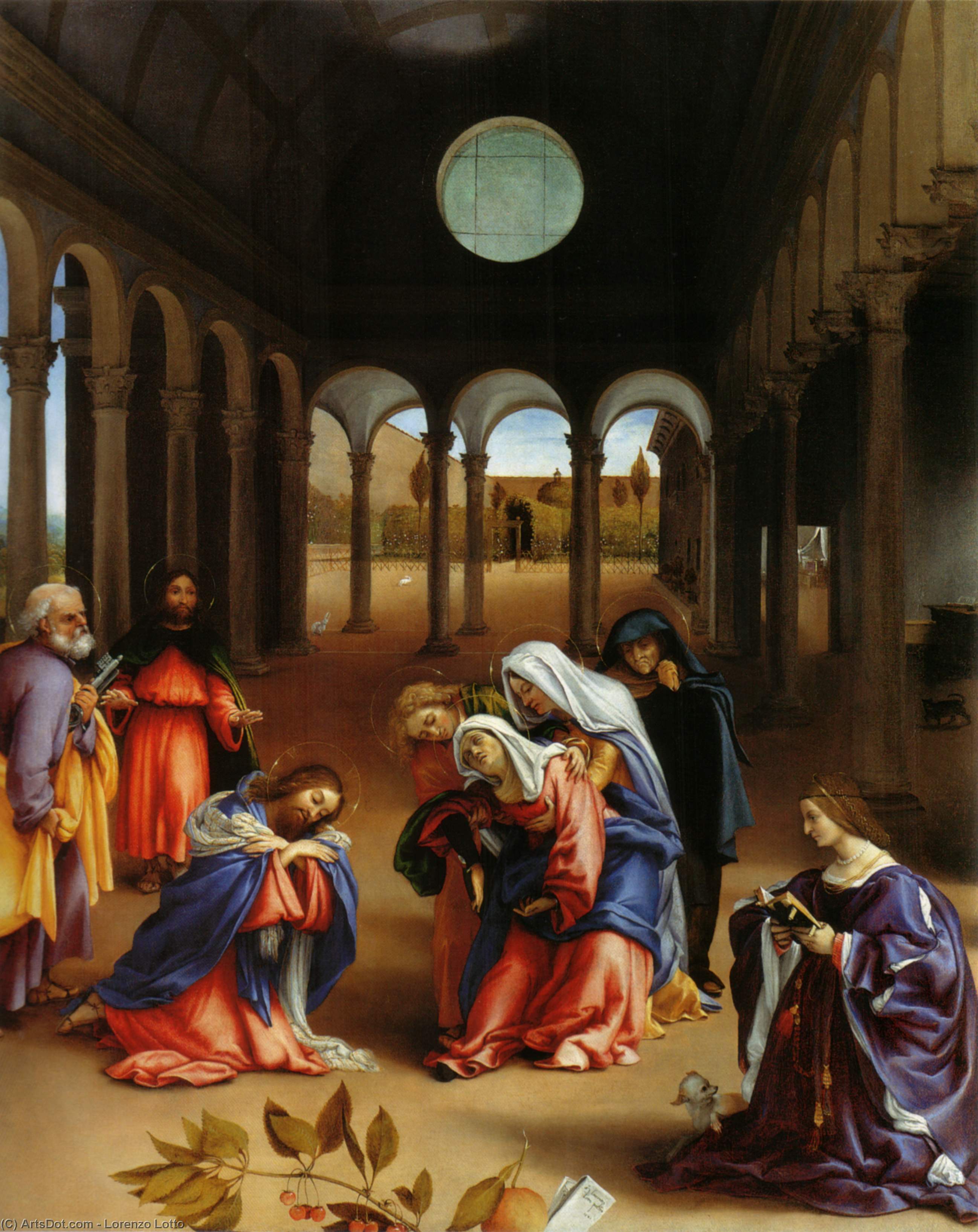 Wikioo.org – La Enciclopedia de las Bellas Artes - Pintura, Obras de arte de Lorenzo Lotto - El adiós de Cristo a María