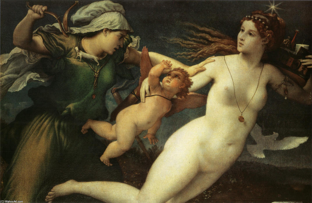 Wikoo.org - موسوعة الفنون الجميلة - اللوحة، العمل الفني Lorenzo Lotto - Triumph of Chastity