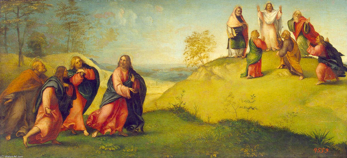 Wikioo.org - The Encyclopedia of Fine Arts - Painting, Artwork by Lorenzo Lotto - Christ Leading the Apostles to Mount Tabor