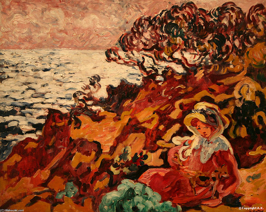 WikiOO.org – 美術百科全書 - 繪畫，作品 Louis Valtat - 女人在海边