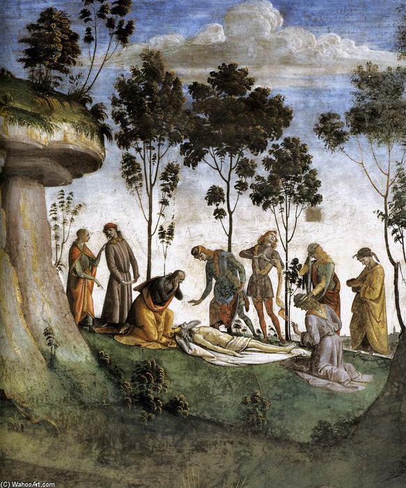Wikioo.org – La Enciclopedia de las Bellas Artes - Pintura, Obras de arte de Luca Signorelli - Testamento y muerte de Moisés (detalle)
