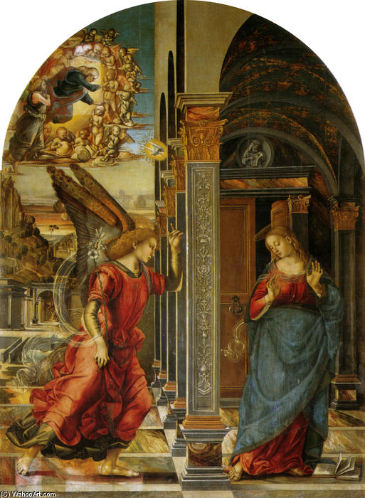 Wikioo.org - The Encyclopedia of Fine Arts - Painting, Artwork by Luca Signorelli - Annunciation
