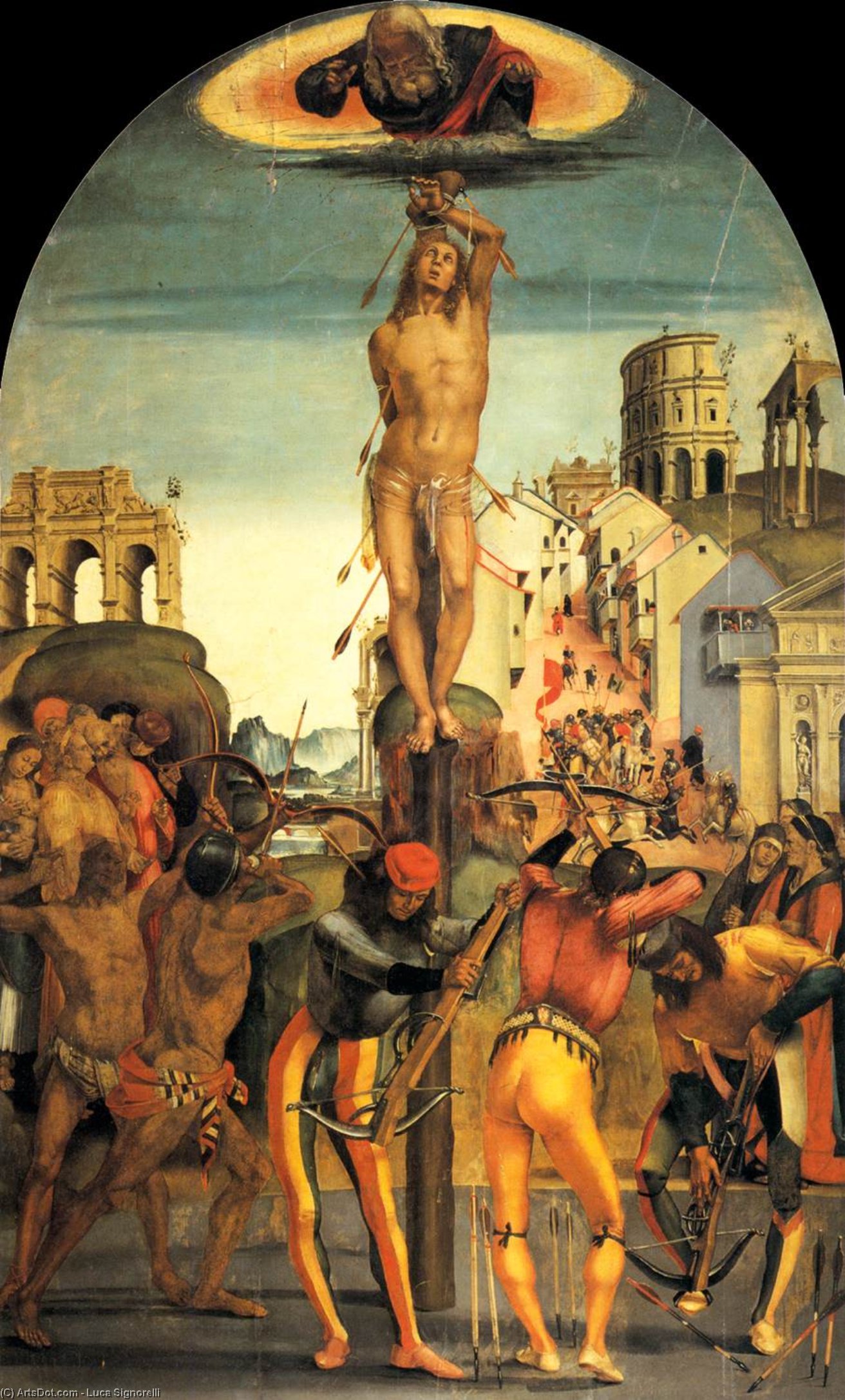 Wikioo.org - The Encyclopedia of Fine Arts - Painting, Artwork by Luca Signorelli - The Martyrdom of St. Sebastian