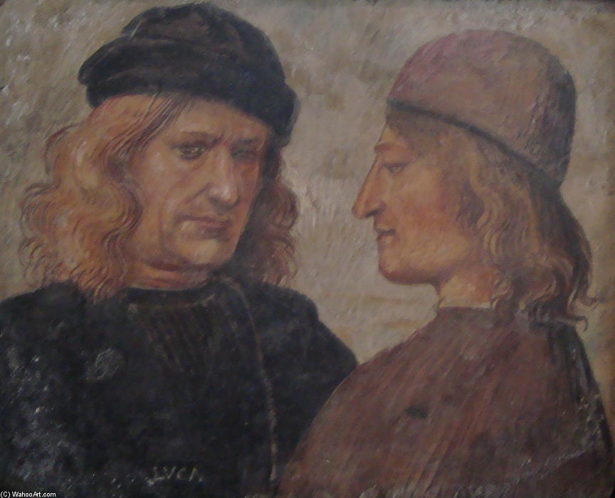 Wikioo.org - The Encyclopedia of Fine Arts - Painting, Artwork by Luca Signorelli - Self-portrait of Luca Signorelli (left)