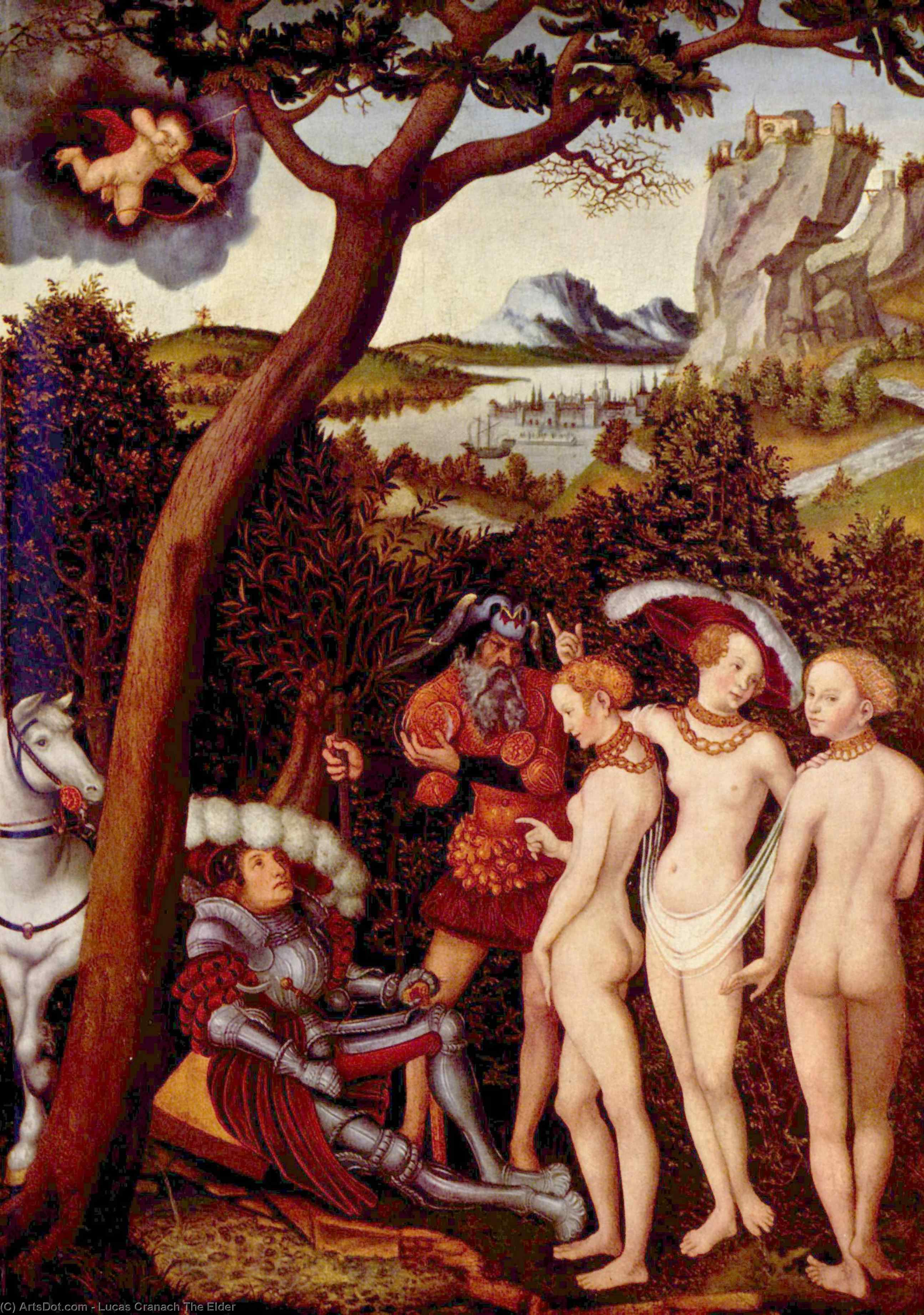 Wikioo.org - The Encyclopedia of Fine Arts - Painting, Artwork by Lucas Cranach The Elder - The Judgement of Paris