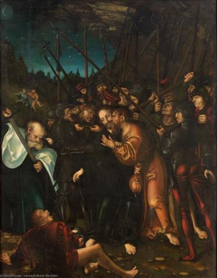 Wikioo.org - The Encyclopedia of Fine Arts - Painting, Artwork by Lucas Cranach The Elder - Arrest of Christ